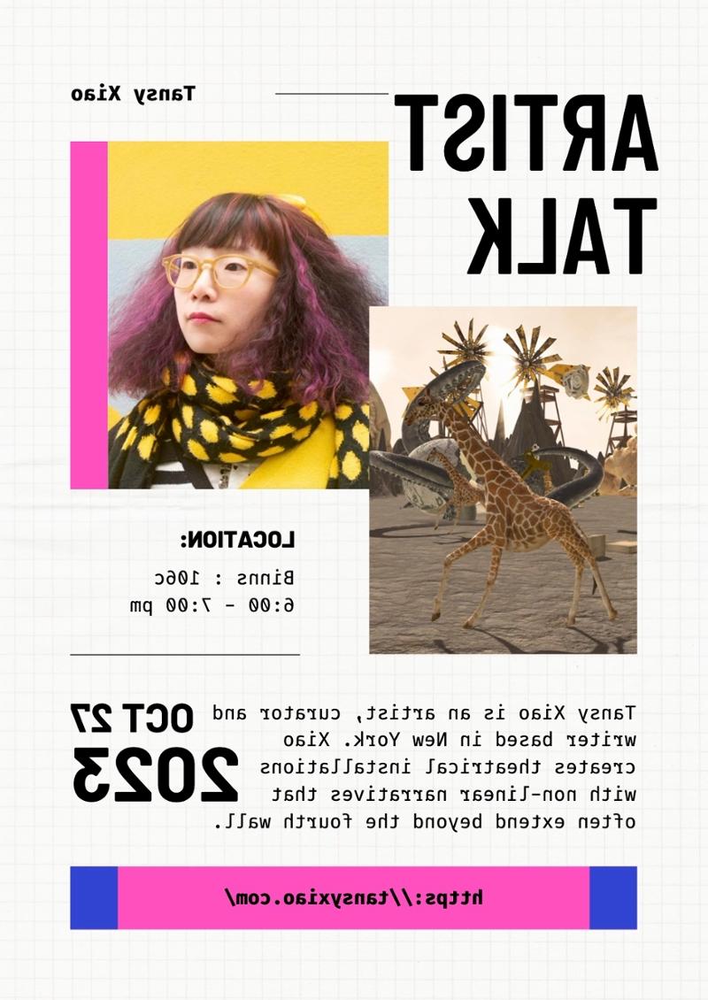 tansy xiao artist talk poster october 27 2023 6-7pm